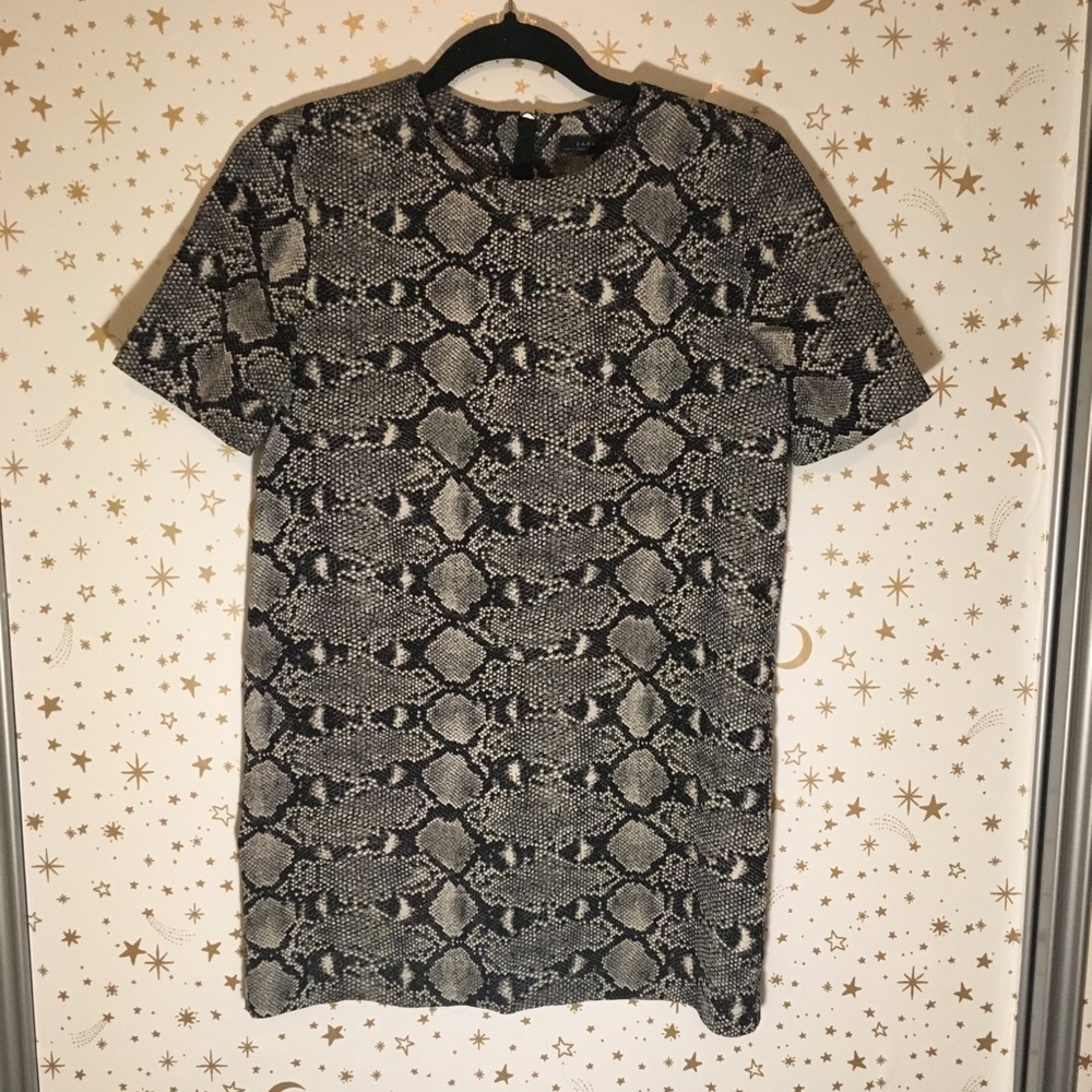 Zara mini snake print shift dress